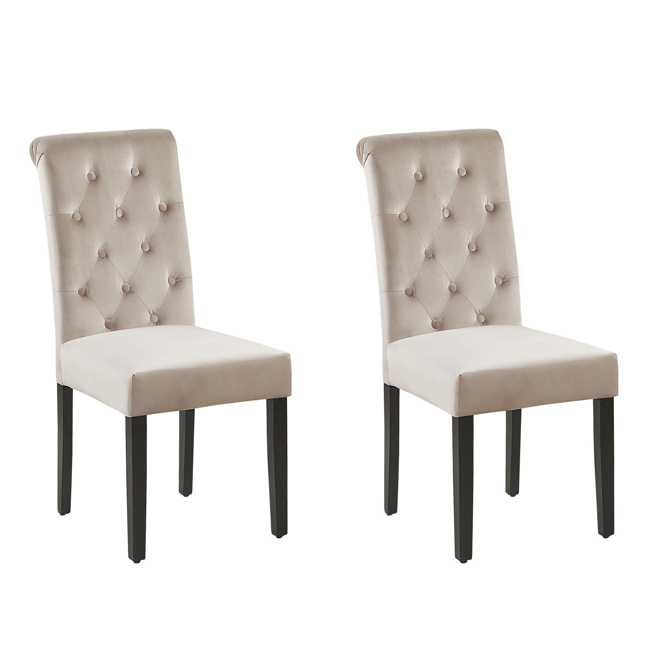 SCAUN DE BUCATARIE set de 2 catifea gri Velva