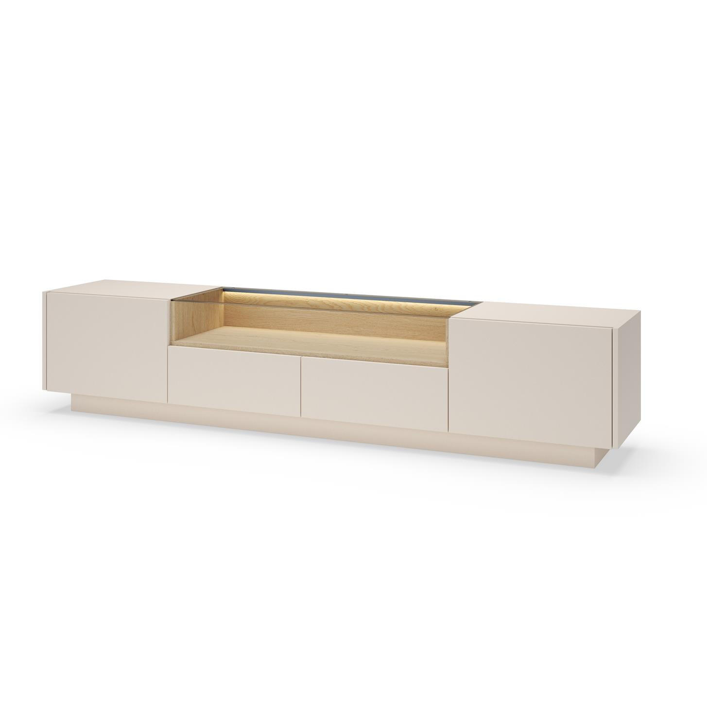 RTV-SCHRANK Kiro Beige 203, Lowboard mit LED - Beige, Holzwerkstoff (203/43/40cm) - Bettso