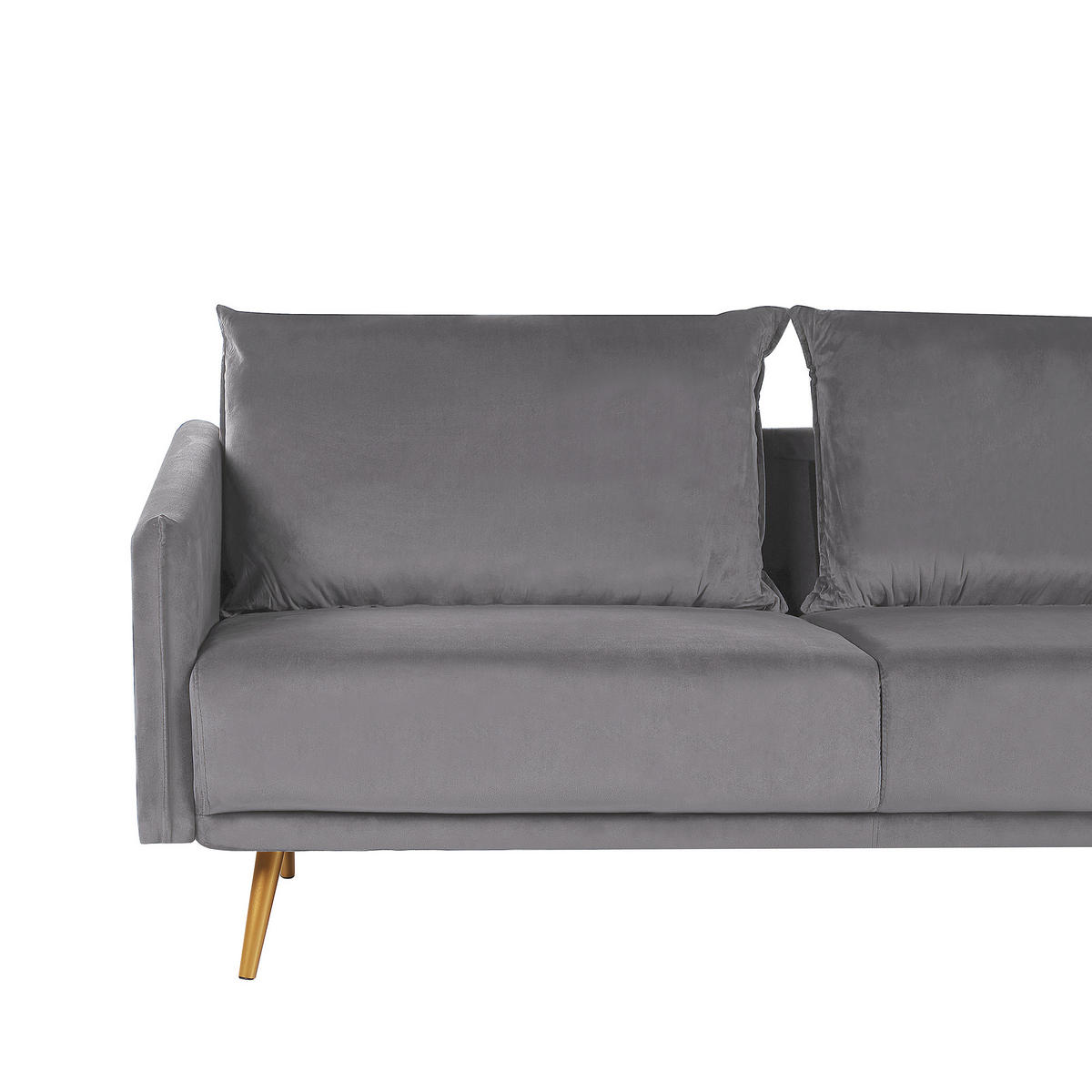 3-SITZER-SOFA Samtstoff Grau Maura - Grau, Textil (185/83/78cm) - Beliani