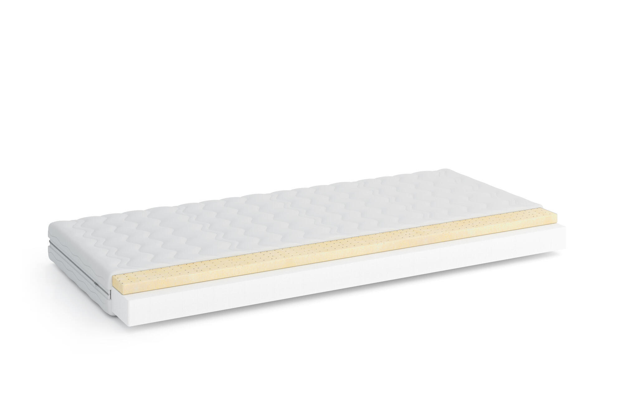 SCHAUMSTOFFMATRATZE MAJORKA Weiß 160x200x12 cm - Weiß, Textil - FURNLUX