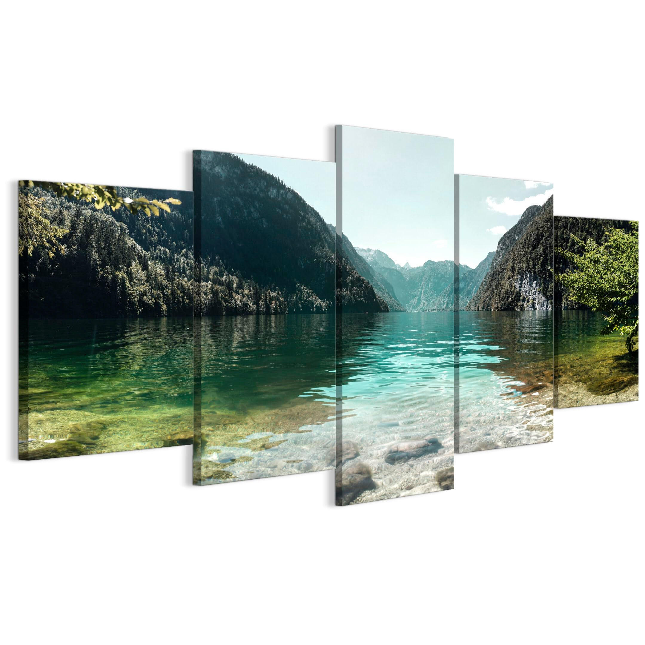 LEINWANDBILD See 5-tlg. 150x75 cm - Multicolor, Holz (150/75cm) - LUMASOUL