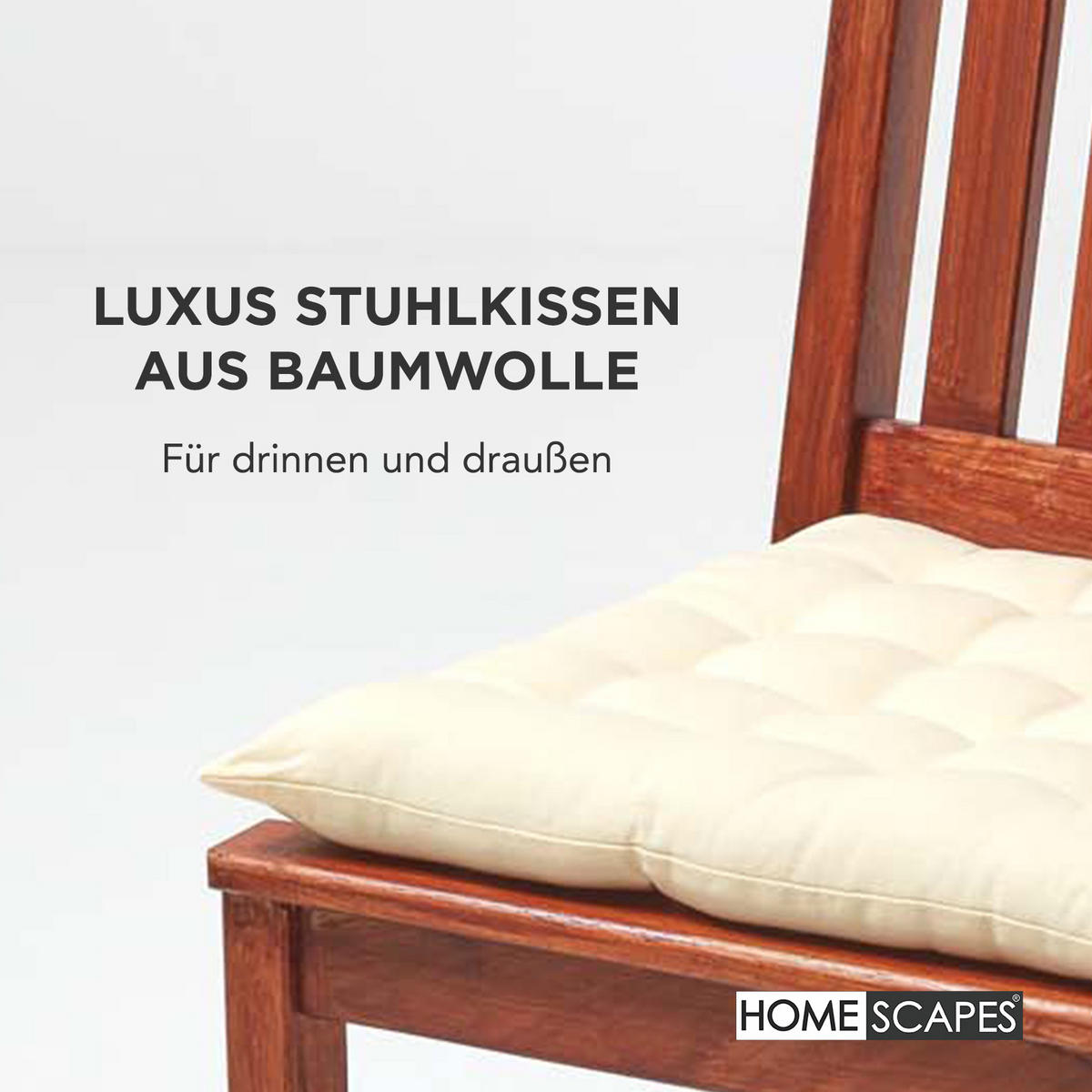 STUHLKISSEN 6er-Set creme 40/40/6,5 cm - Creme, Textil (40/40/6.5cm) - Homescapes