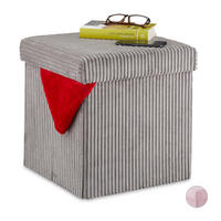 SITZWÜRFEL - Grau, Holzwerkstoff/Textil (38/38/38cm) - Relaxdays