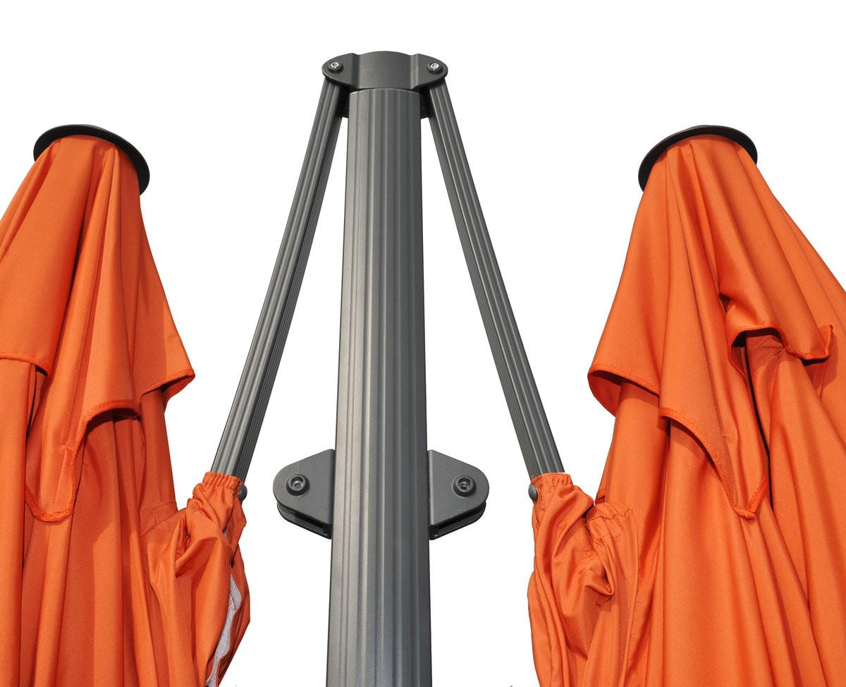 DOPPEL-AMPELSCHIRM Orange 297/620 cm - Orange, Metall (620/297cm) - MCW