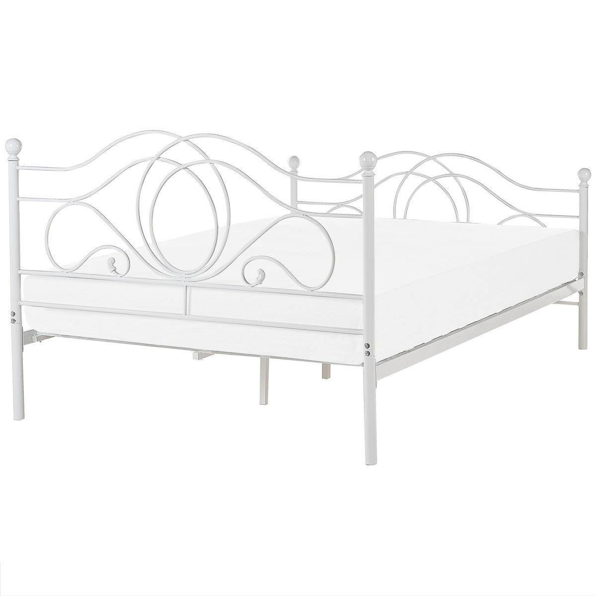 METALLBETT 160/200 cm Weiß Lyra - Weiß, Metall (160/200cm) - Beliani