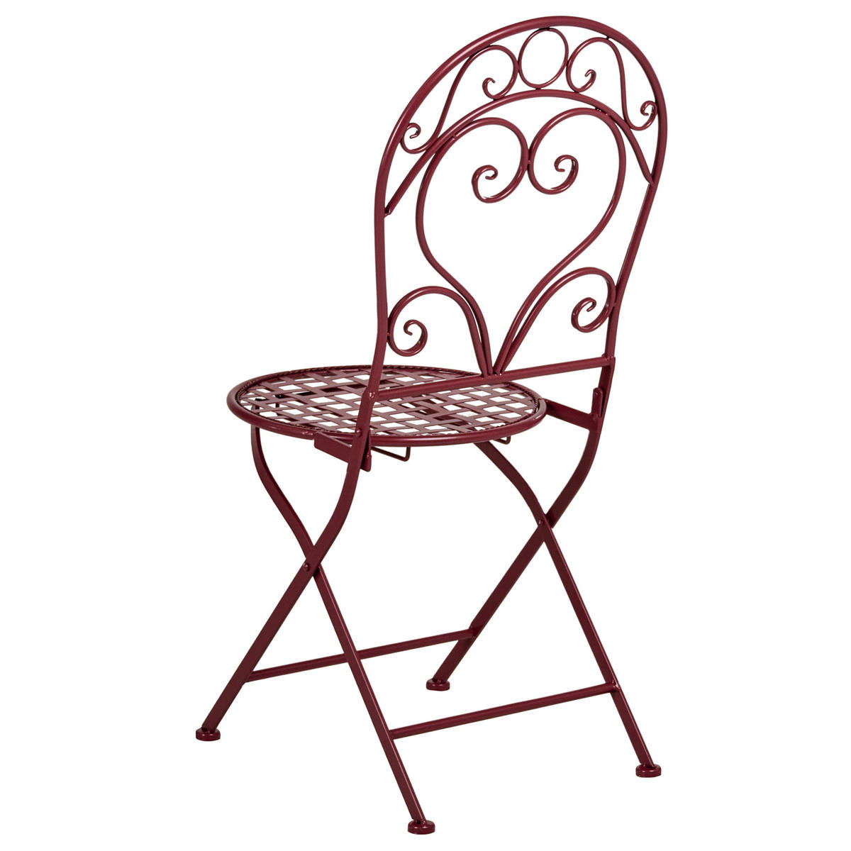 GARTENSTUHL 2er-Set Burgunderrot Albinia - Rot, Metall (42/94/55cm) - Beliani