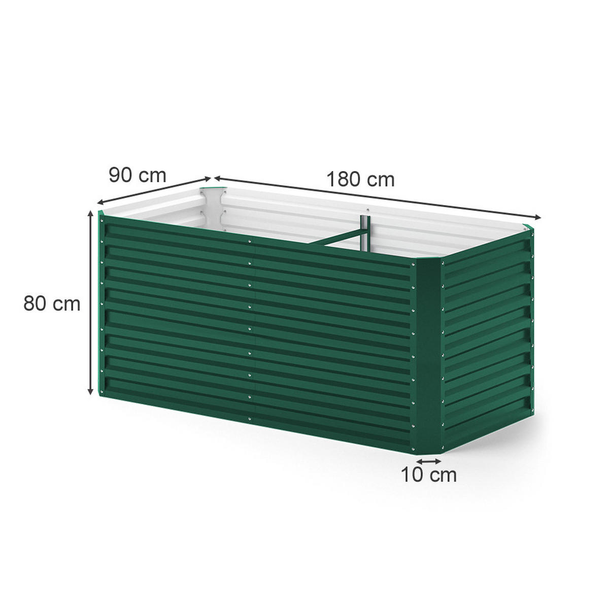 ZVÝŠENÁ ZAHRÁDKA Zelená 180 x 90 cm - zelená barva, kov (180/80/90cm) - OK-Living