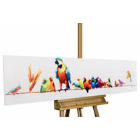 ACRYLBILD HANDGEMALT 150/30 cm - Multicolor, Holz/Textil (150/30cm) - KUNSTLOFT