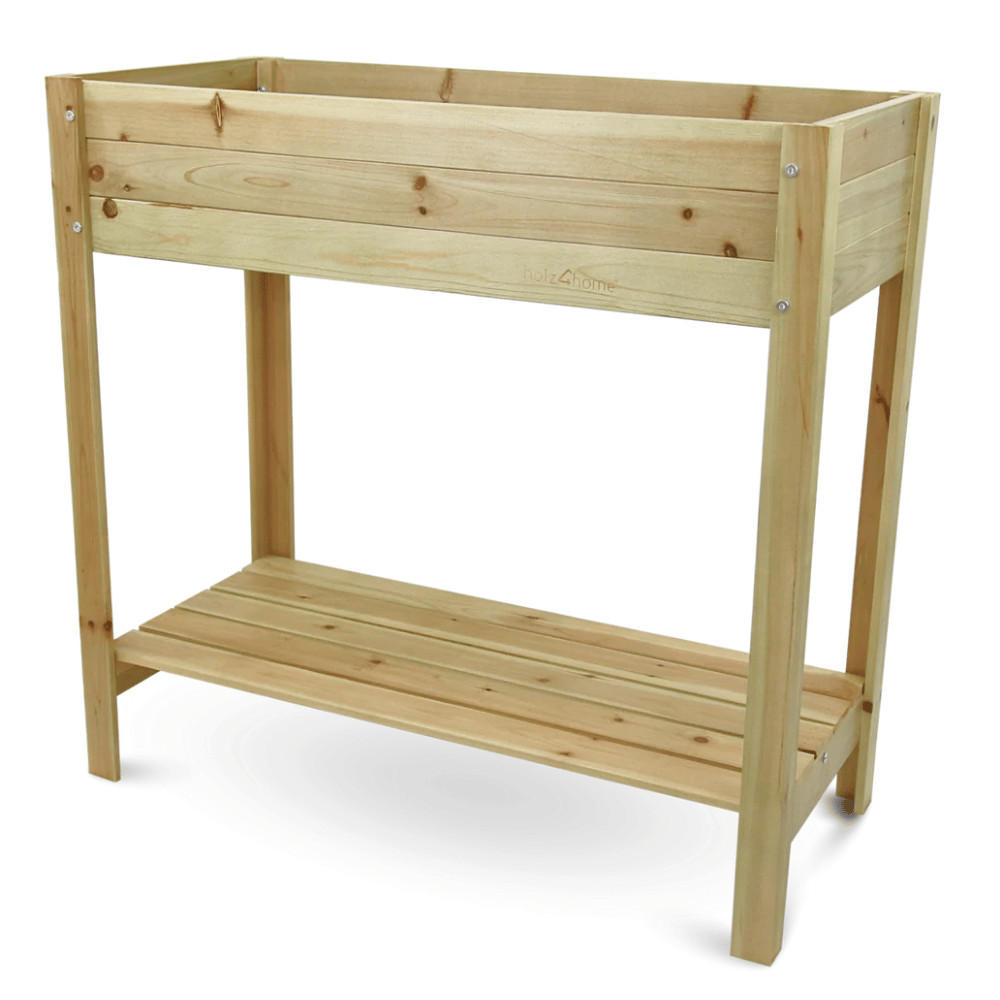 HOCHBEET Balkon Holz KLEO Inkl. Vlies Natur - Braun, Holz (80/78/37cm) - DELUKE