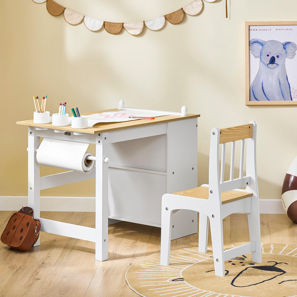 KINDERSITZGRUPPE Weiß - Weiß, Holzwerkstoff (80/66/50cm) - SoBuy
