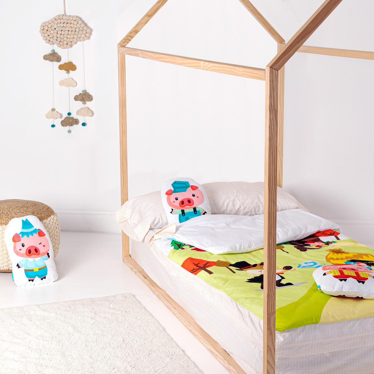 NORDIC-SACK piggys 105x200 cm ohne füllung mehrfarbig - Multicolor, Textil (105/200cm) - Happy Friday