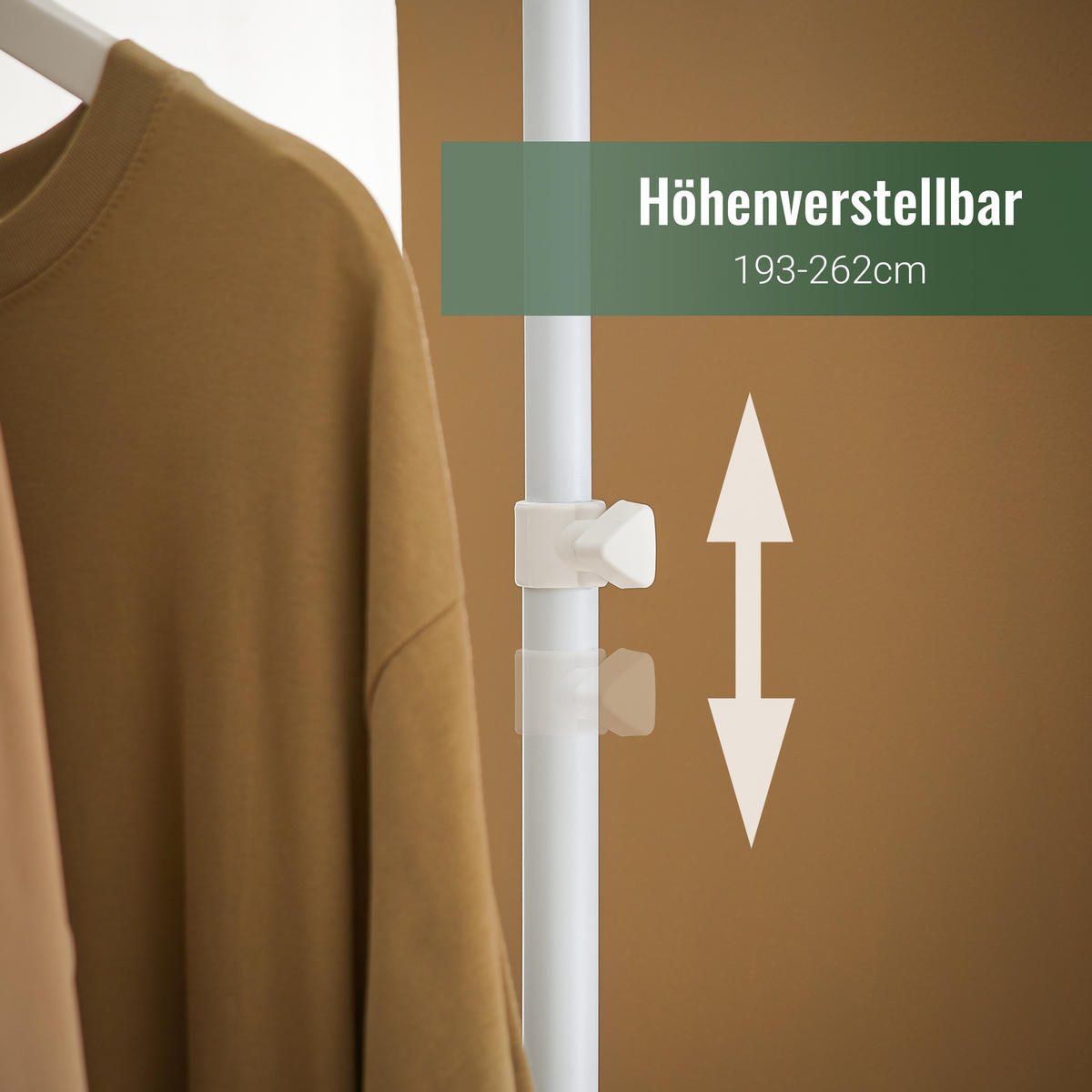KLEIDERSTÄNDER Weiß-Natur - Weiß, Holzwerkstoff/Kunststoff (97/262/24cm) - SoBuy