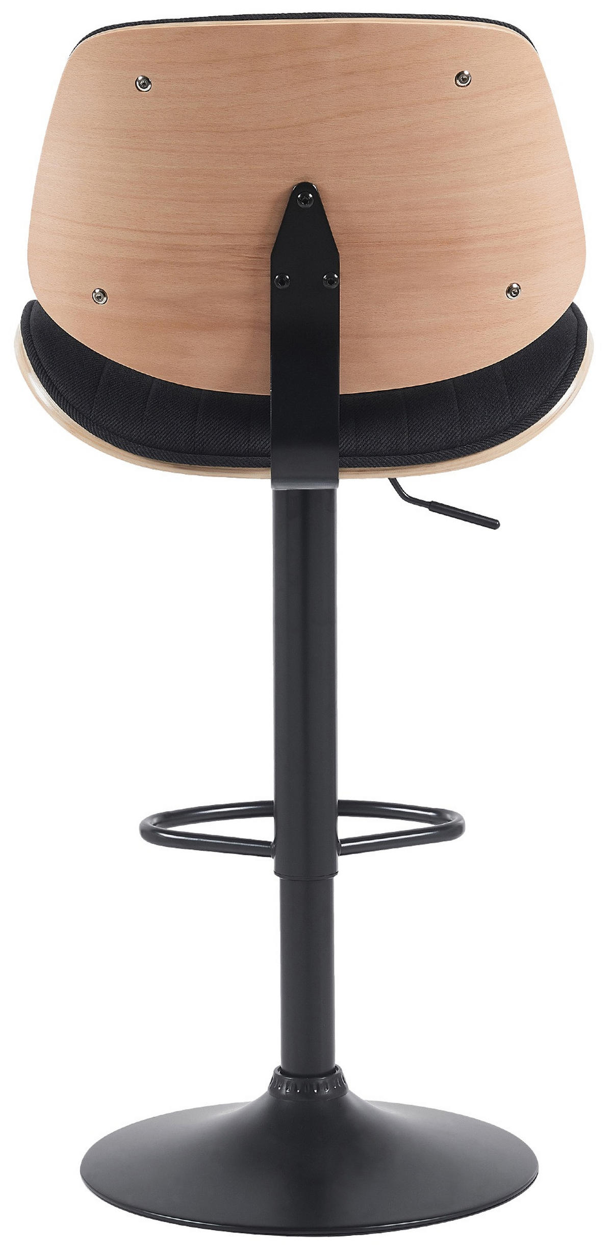 BARHOCKER Losan Stoff Natura/schwarz Schwarz Hellbraun Schwarz - Schwarz, Textil/Metall (50/94/50cm) - DELUKE