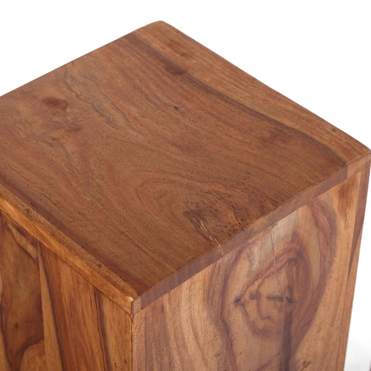SÄULE DOLOMITEN 3-tlg. Sheesham Holz massiv, verschiedene Größen naturfarben - Naturfarben, Holz (25/25/80cm) - DESIGN DELIGHTS