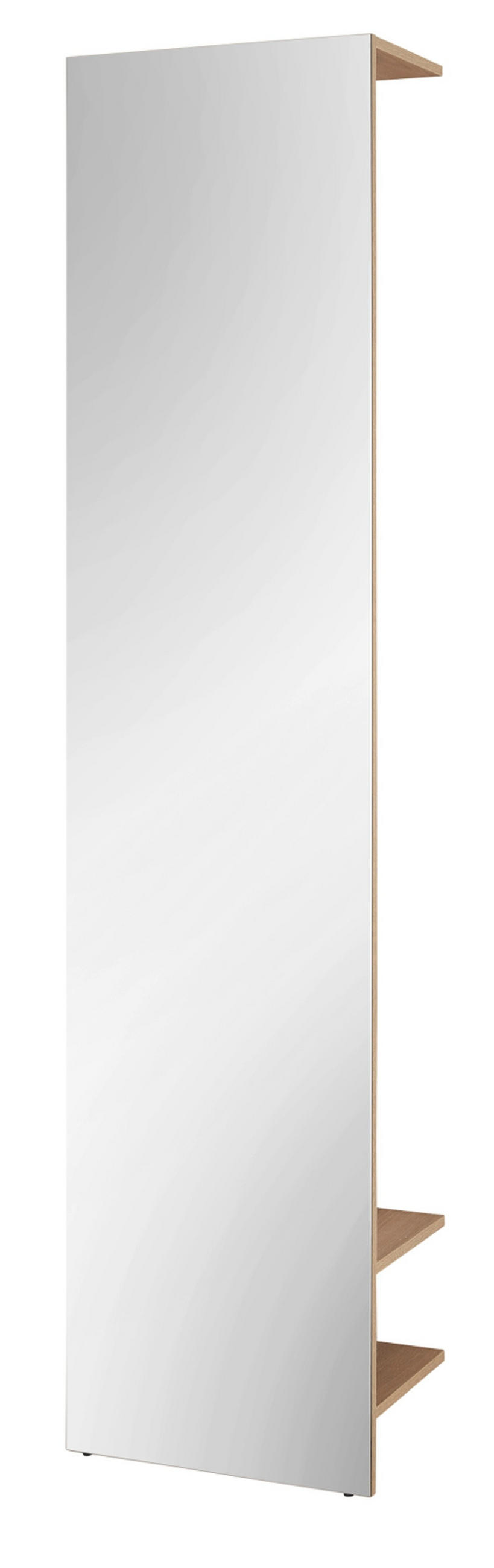 GARDEROBE in Evoke Eiche Kompaktgarderobe mit Spiegel 50 x 200 cm Center - Eichefarben/Schwarz, Glas/Holzwerkstoff (50/200/30cm) - Furn.Design