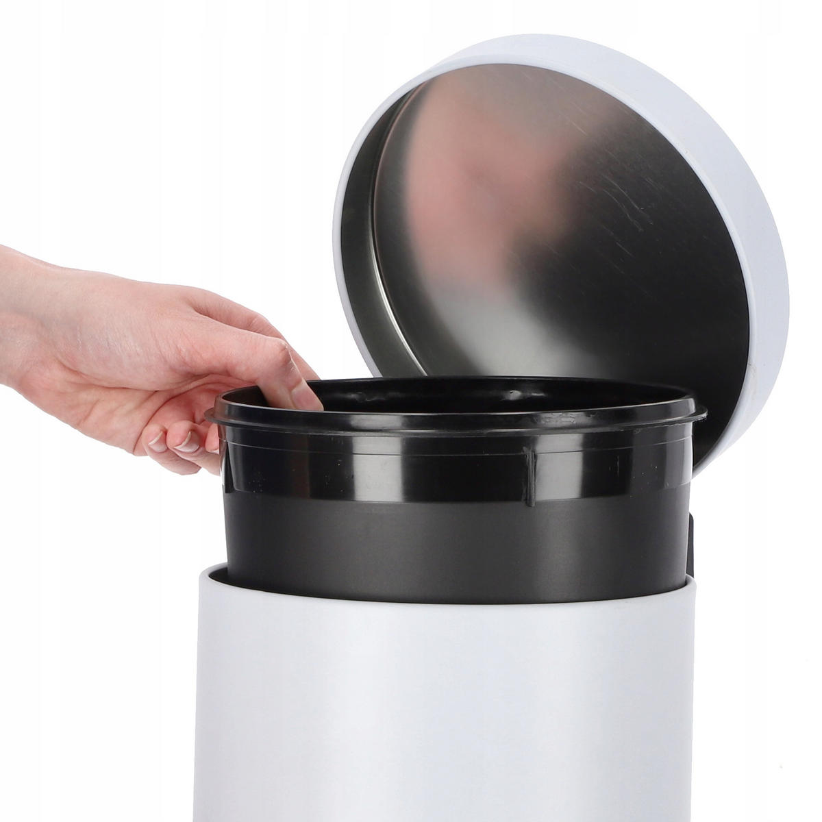 MÜLLEIMER 5L Weiß - Weiß, Metall (18.7/18.7cm) - KADAX