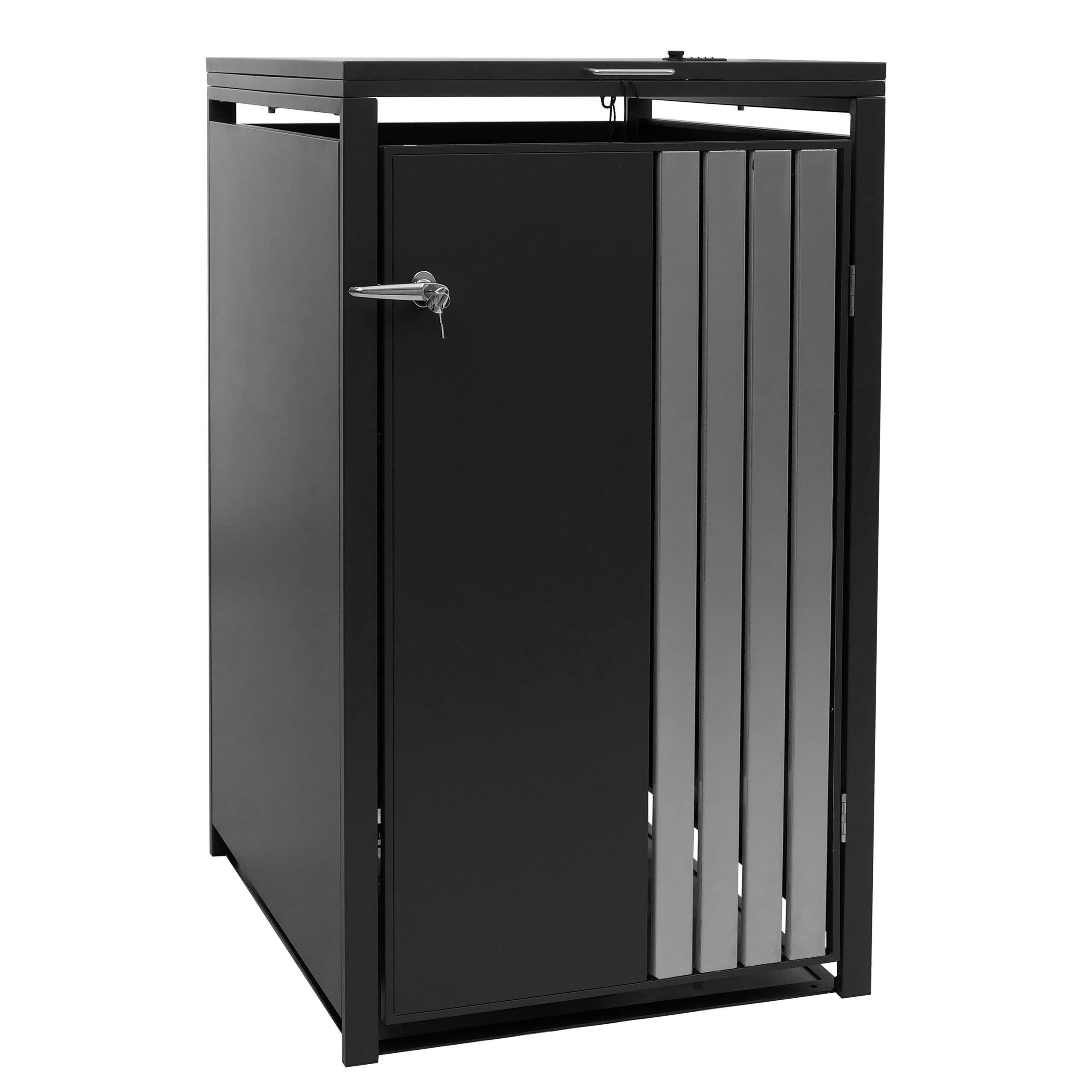 MÜLLTONNENBOX 1er mit Deckel HxBxT 122x68x84cm Anthrazit Edelstahl - Anthrazit, Metall (68/122/84cm) - PROREGAL