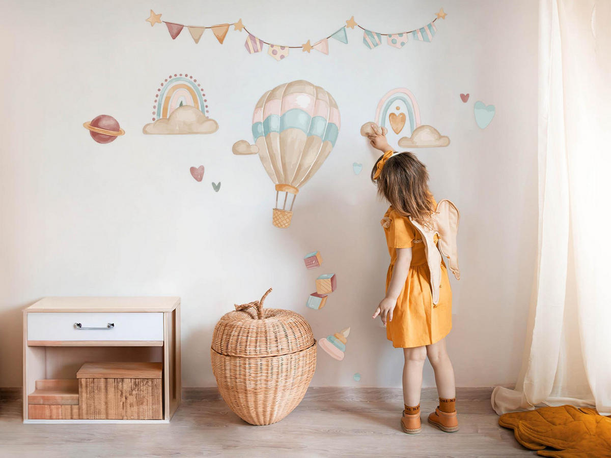 WANDAUFKLEBER 130x183cm - Boho-Dekorationen - Multicolor, Kunststoff (130/183/0.1cm) - Wallfluent