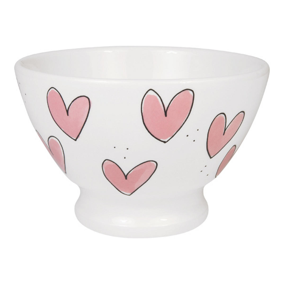SCHALE AUF FUSS Rosa Herzen in Rosa - 13cm - Pink, Keramik (12.7/8.3/7.4cm) - Blond Amsterdam