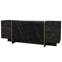 SIDEBOARD veyron Schwarz - Schwarz, Holzwerkstoff (180/75/46cm) - Habitat Garten