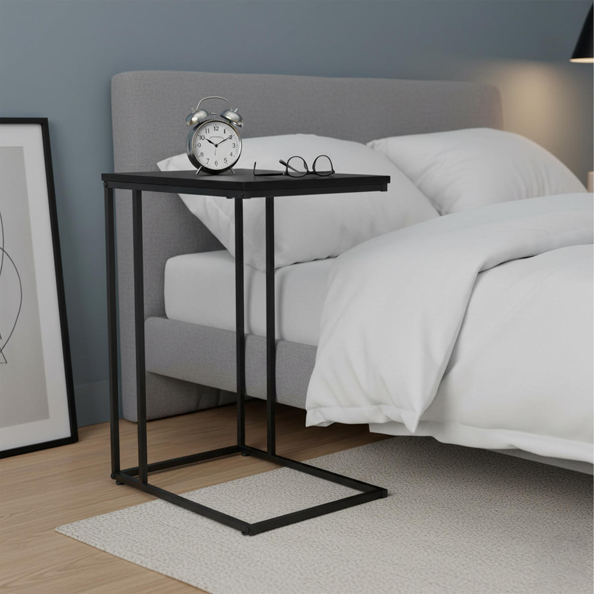 BEISTELLTISCH - Schwarz, Holzwerkstoff/Metall (35/50/64cm) - Relaxdays