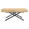 COUCH-/ESSTISCH Sanna X Halifax Eiche natur 120 - 200 / 80 / 27 - 80cm - Alteiche/Schwarz, Holz/Holzwerkstoff (80/120/27cm) - Feldmann-Wohnen