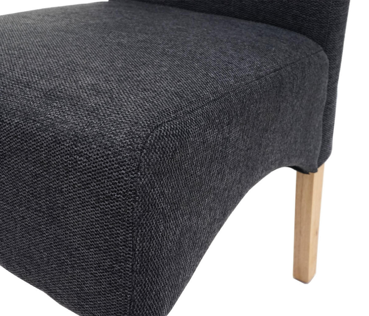 ESSZIMMERSTUHL 6er-Set gepolstert 100x44x56cm Sitzhöhe 48cm Stoff/Textil Dunkelgrau helle Beine - Dunkelgrau, Textil (44/100/56cm) - CHEFGASTRO