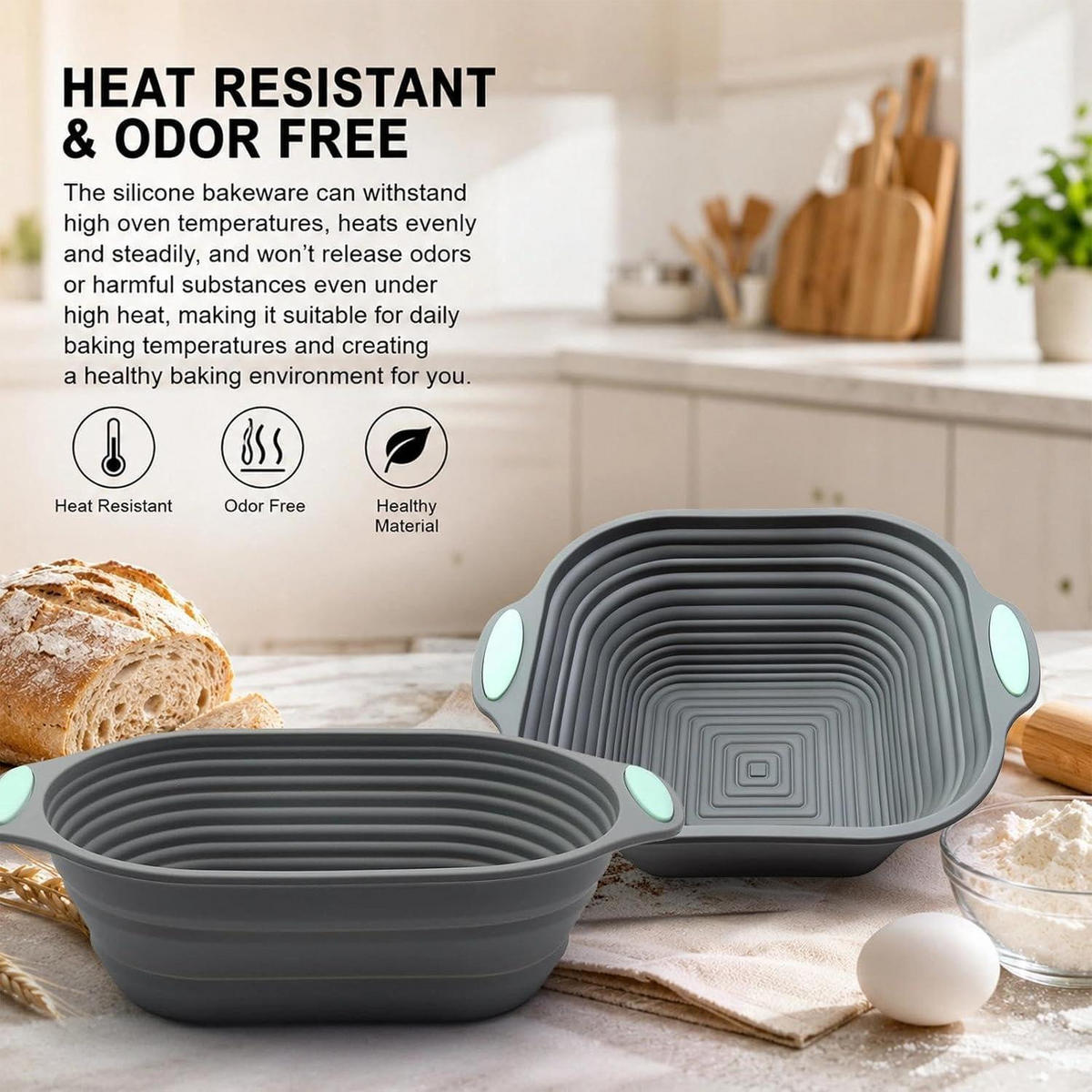 BROTBACKFORM Silikon Grau 26.5 cm - Grau, Kunststoff (30/8.7/16.5cm)