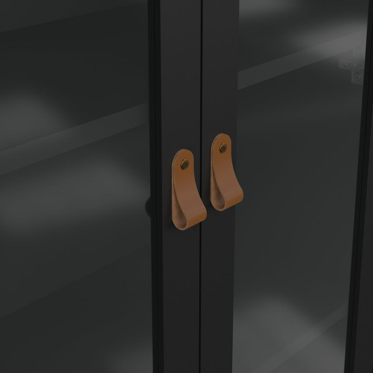 VITRINENSCHRANK, Madrid, Schwarz, Melamin., 78 x 33 x 199 cm - Schwarz, Holzwerkstoff (78/199/33cm) - ebuy24