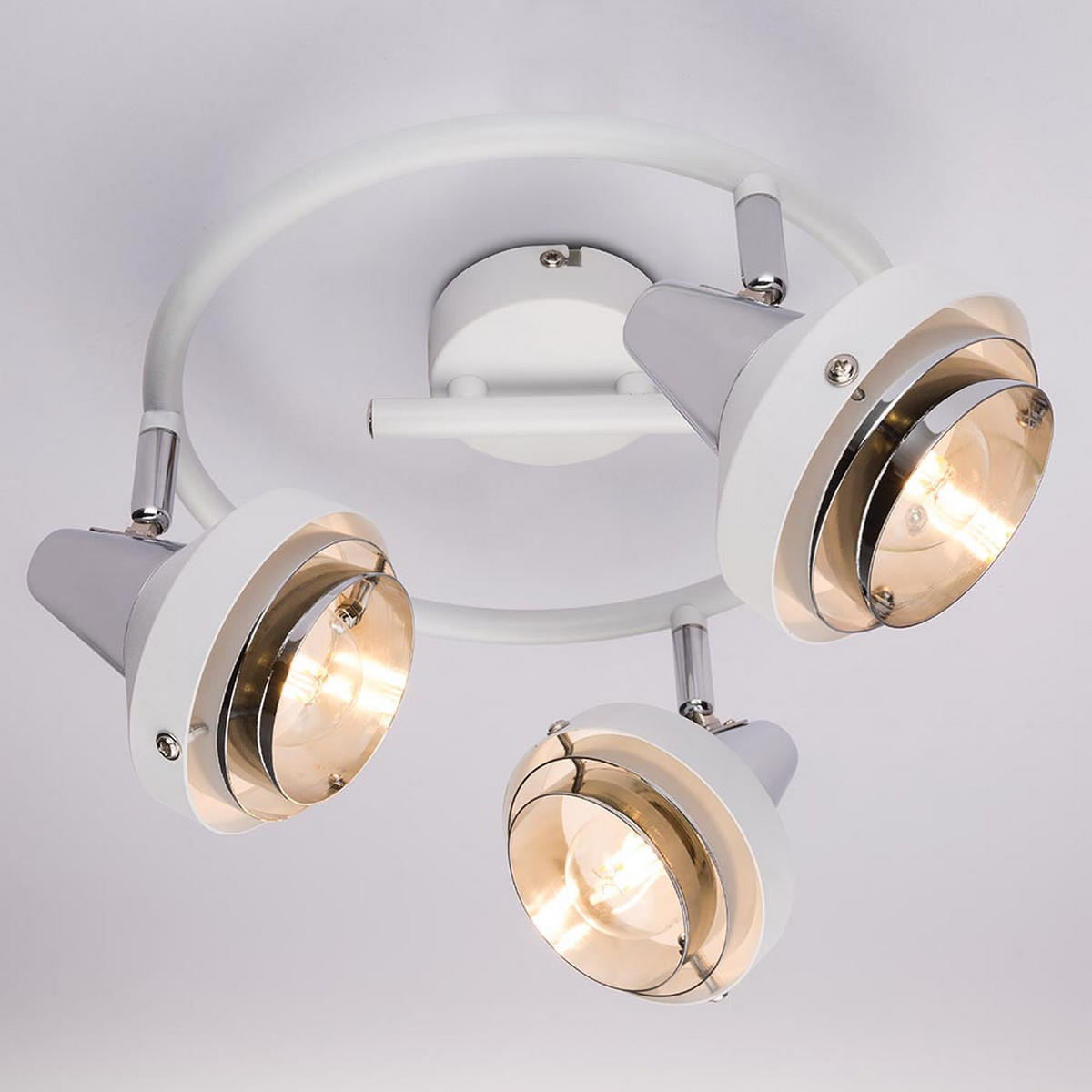 LED DECKENLEUCHTE Rorge Weiß Chrom Metall - Weiß, Metall (25/25/17.5cm) - Globo Lighting
