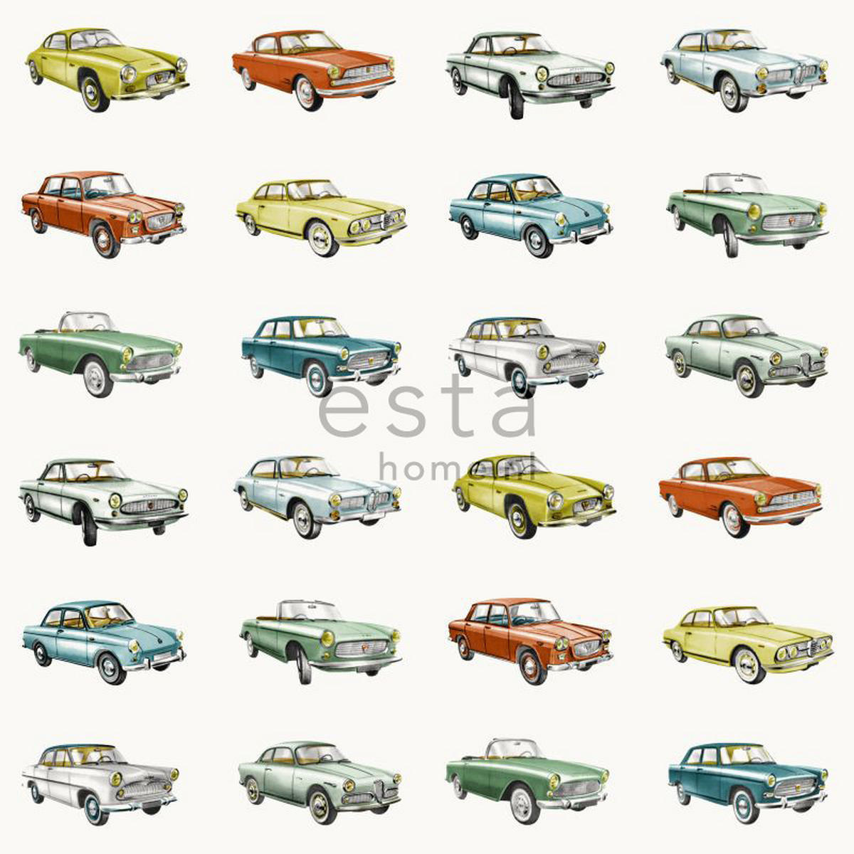 TAPETE Oldtimer 53 cm x 10.05 m - Orange, Papier (53/0.1cm) - ESTAhome