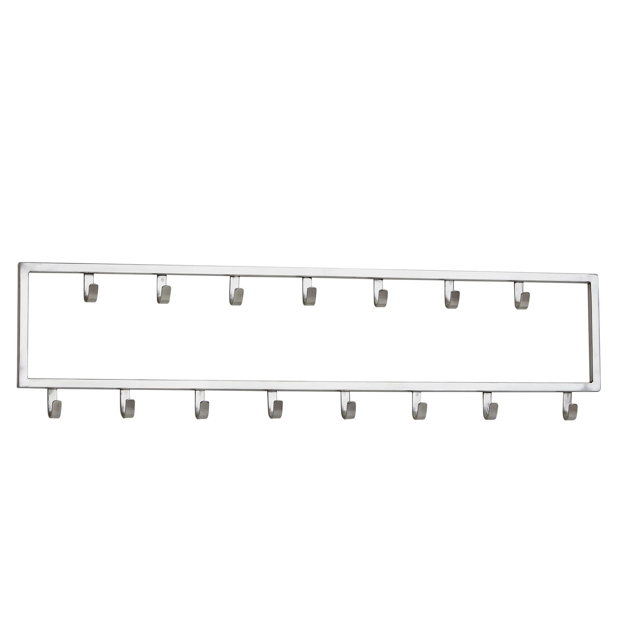 WANDGARDEROBE Metall Silber Modern mit 15 Haken - Silberfarben, Metall (80/20/4cm) - KADIMA DESIGN