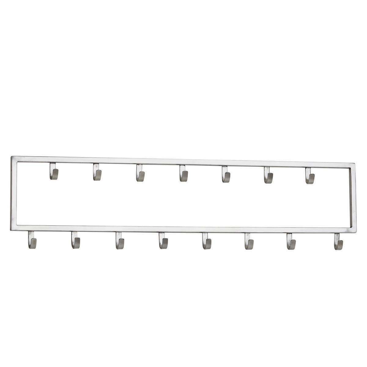 WANDGARDEROBE Metall Silber Modern mit 15 Haken - Silberfarben, Metall (80/20/4cm) - KADIMA DESIGN