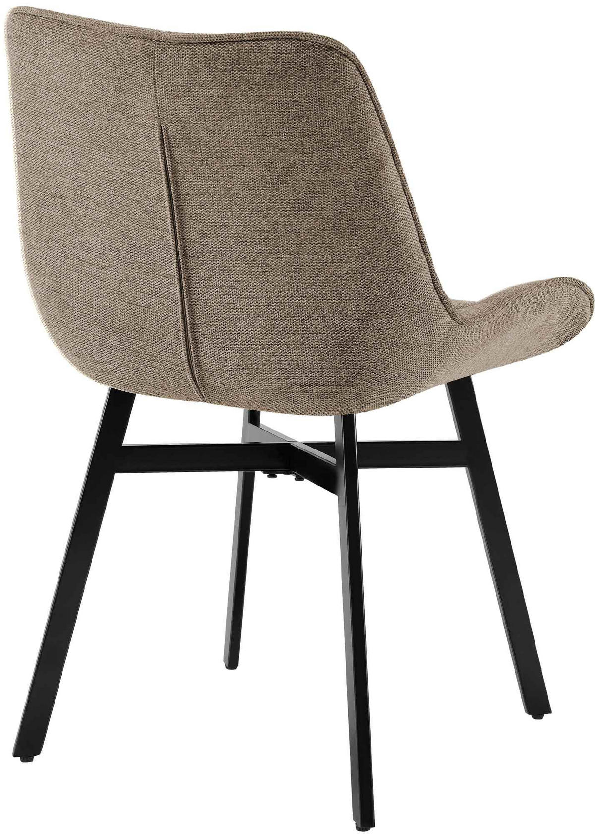 ESSZIMMERSTUHL Stoff Taupe - Taupe/Schwarz, Textil/Metall (54/83/61cm) - CLP