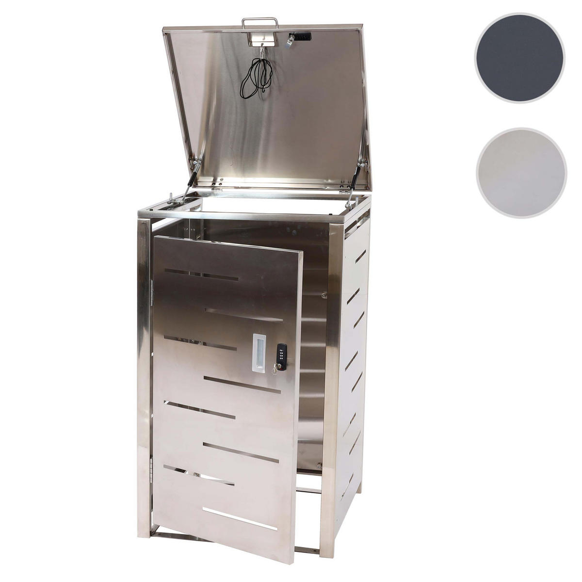 MÜLLTONNENVERKLEIDUNG 1ER Silber - Silberfarben, Metall (60/103/62cm) - MCW