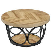 COUCHTISCH rund mit 2 Ebenen, Holz/Metall Braun, 80x80x43 cm - Braun, Holzwerkstoff (80/80/43cm) - Blomus