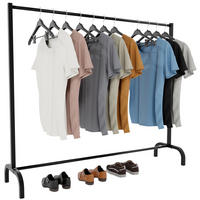 KLEIDERSTÄNDER 150x38x120 cm-schwarz-Metall - Schwarz, Metall (150/120/38cm) - CLP
