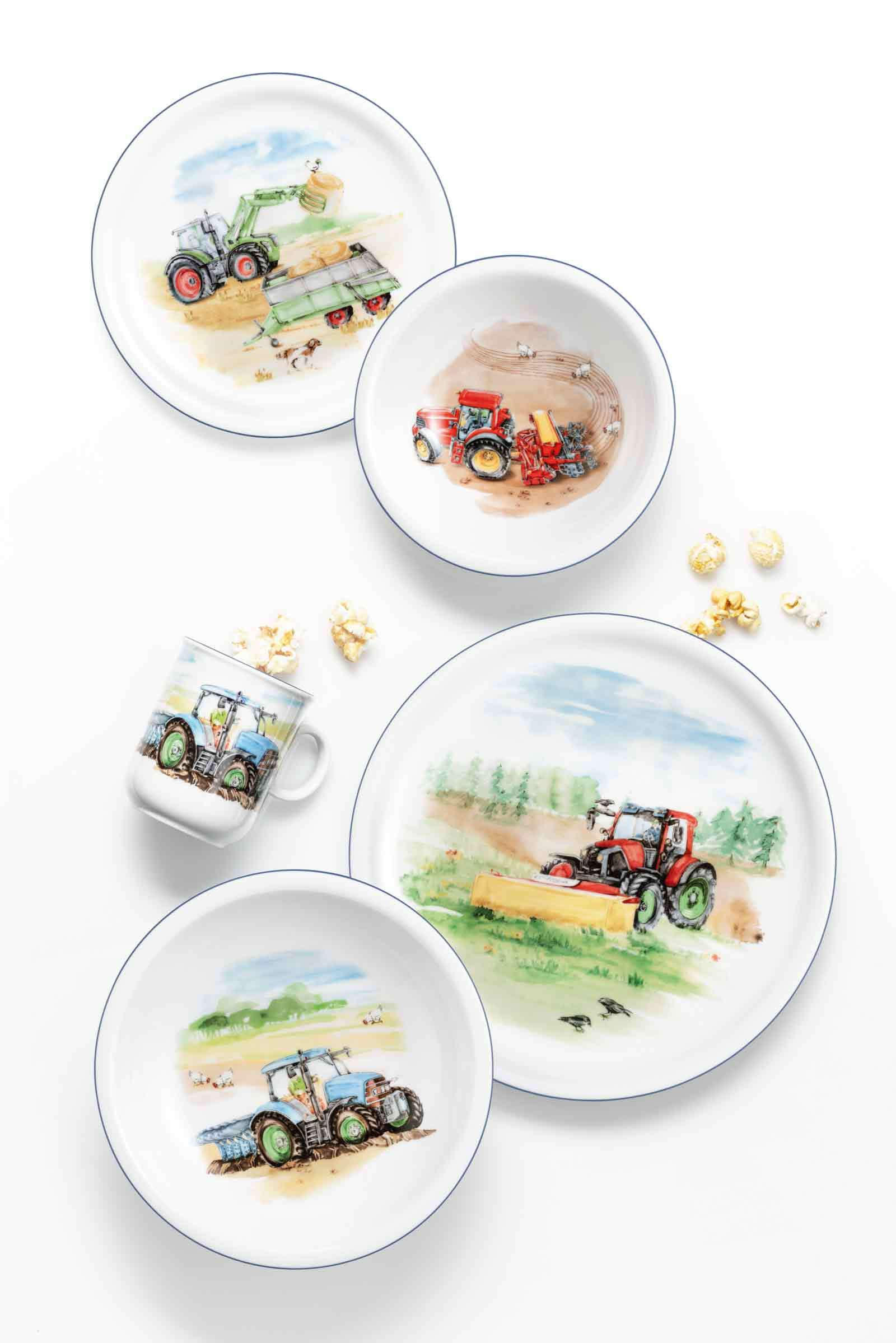 KINDERGESCHIRR SET Compact Mein Traktor bunt 5er Set - Multicolor, Keramik (1/1/1cm) - Seltmann Weiden