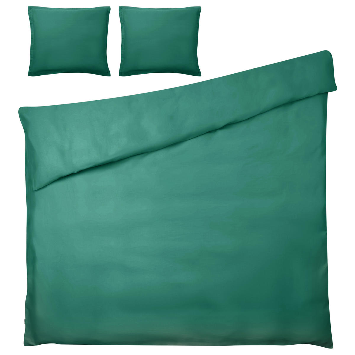 BETTWÄSCHE-SET 200/200 cm Baumwollsatin Grün Parkrose - Grün, Textil (200/200cm) - Beliani