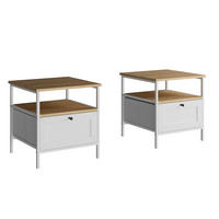 NACHTTISCH Lunis Weiß 45 x 47 cm 2er Set - Weiß, Holzwerkstoff (45/47/45cm) - Vicco