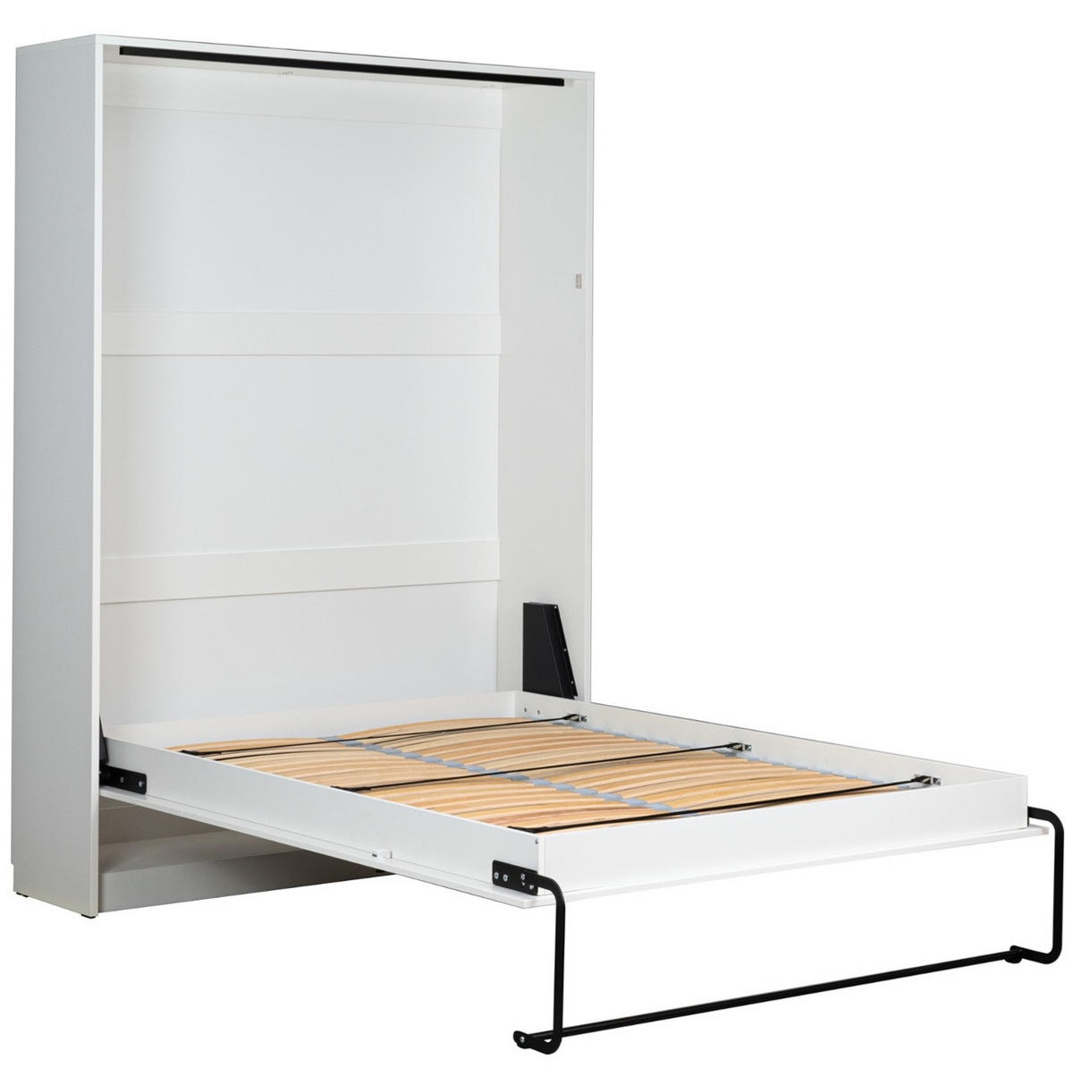 SCHRANKBETT Wandklappbett vertikal SBV 140x200 mit Gasdruckfedern - Weiß - Weiß, Holzwerkstoff (140/200cm) - QMM TraumMöbel