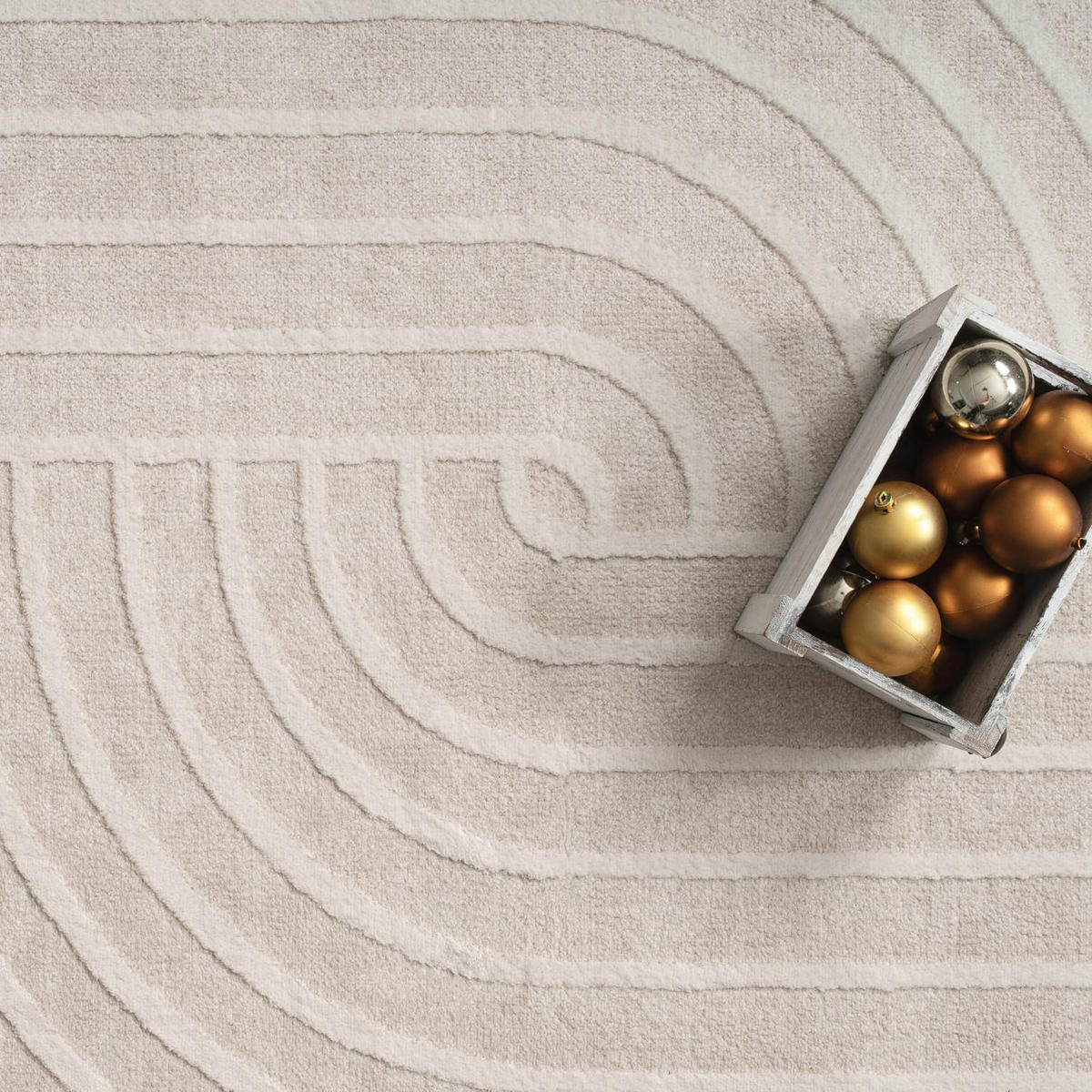 FLACHWEBETEPPICH Boho Creme 120 x 160 cm - Creme, Kunststoff (120/160cm) - TT Home
