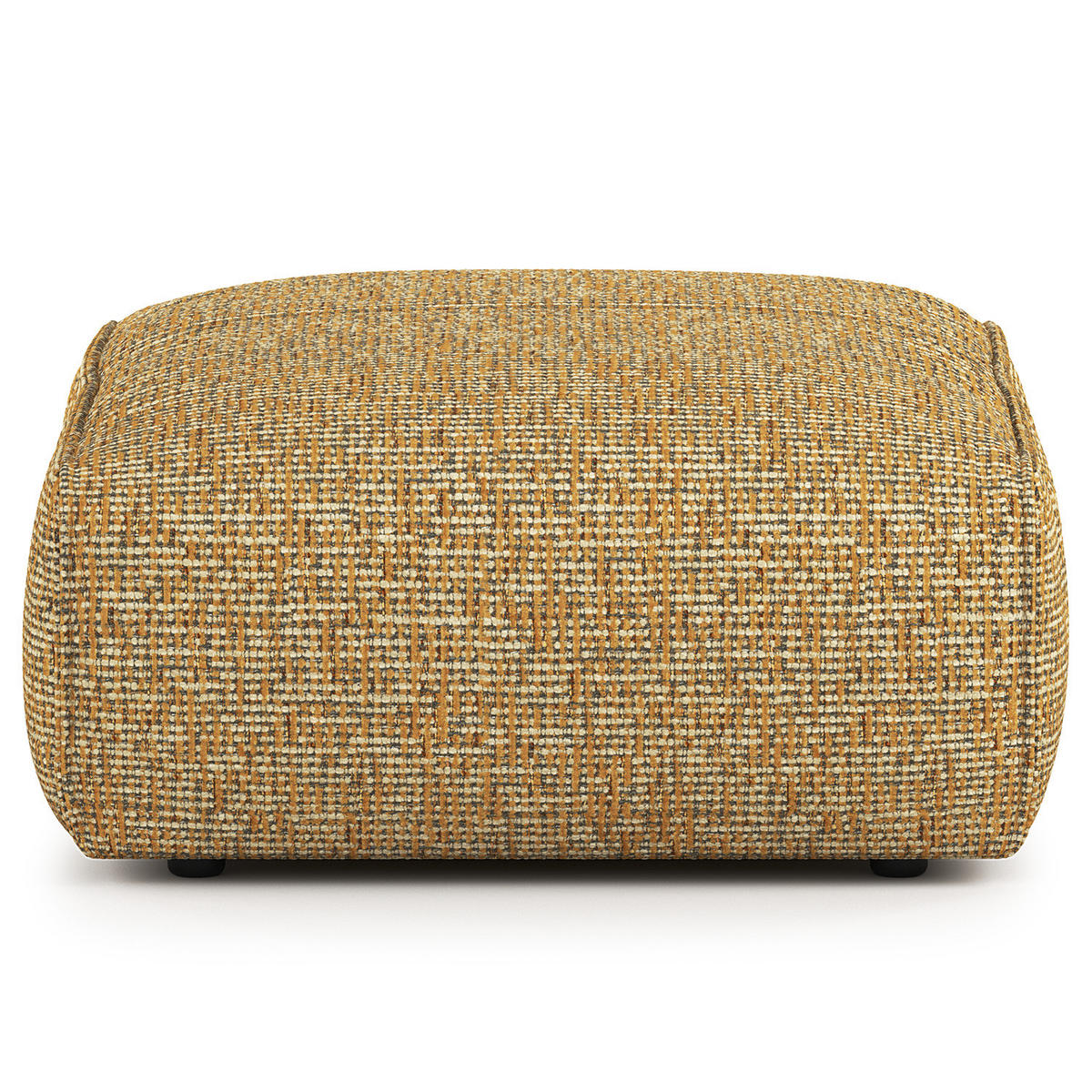 POLSTERHOCKER - Schwarz/Honig, Kunststoff/Textil (81/38/100cm) - home24