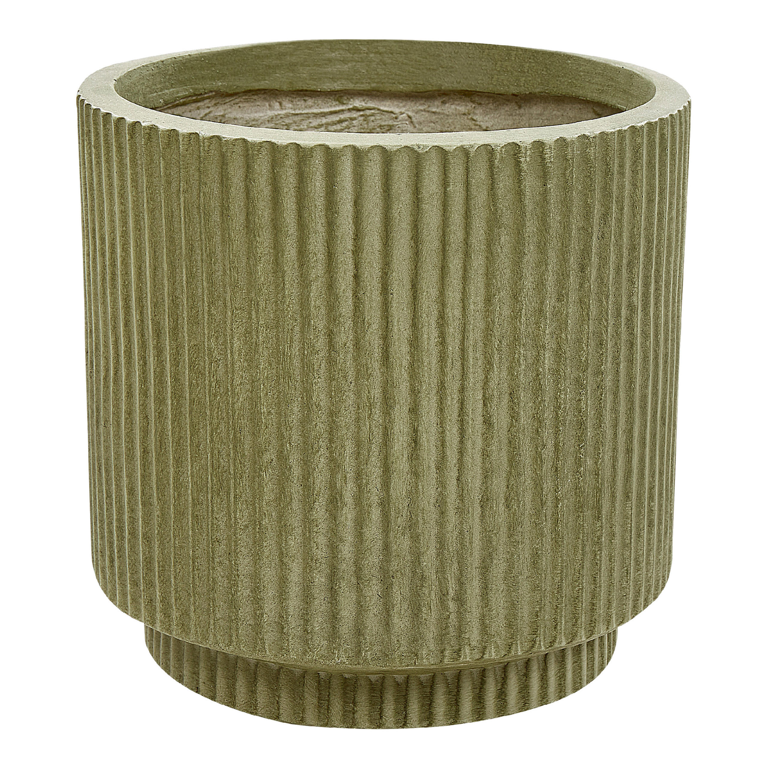 BLUMENTOPF olivgrün rund 24/24/24 cm Daria - Grün, Naturmaterialien (24cm) - Beliani