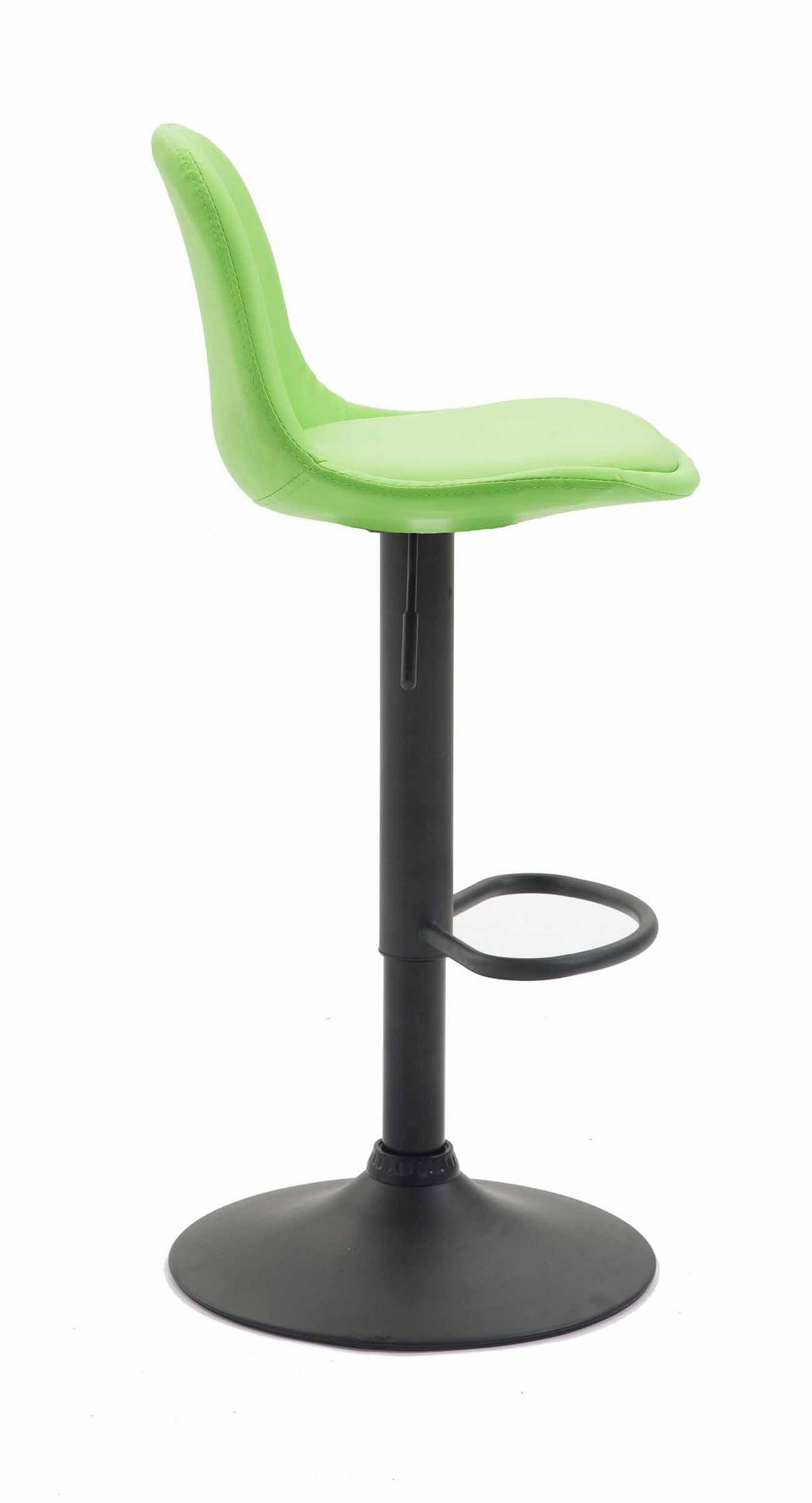 BARHOCKER Kilian, Gestell schwarz, Vollgepolstert Kunstleder Grün - Schwarz/Grün, Kunststoff/Textil (39/100/43cm) - TPFLiving