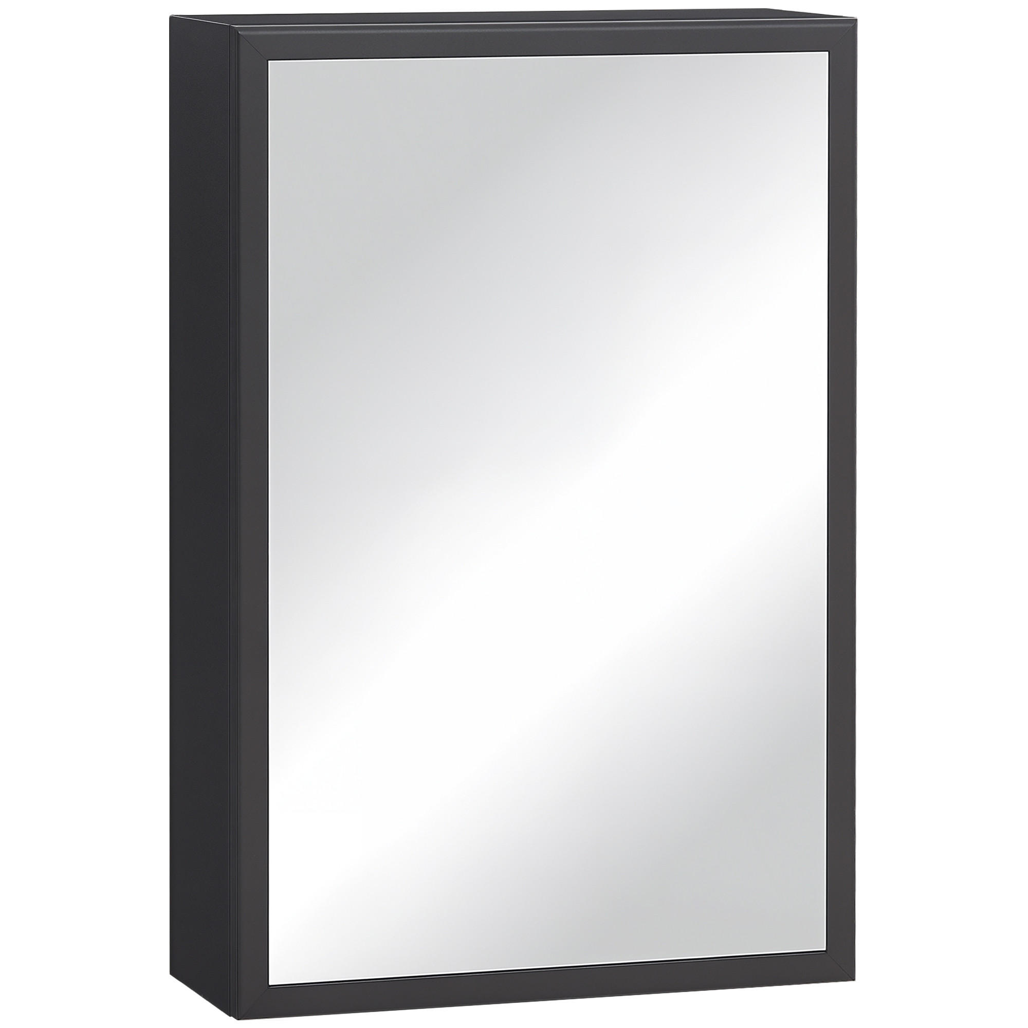 SPIEGELSCHRANK Schwarz 40/15/60 cm - Schwarz, Metall (40/60/15cm) - PANGIVO