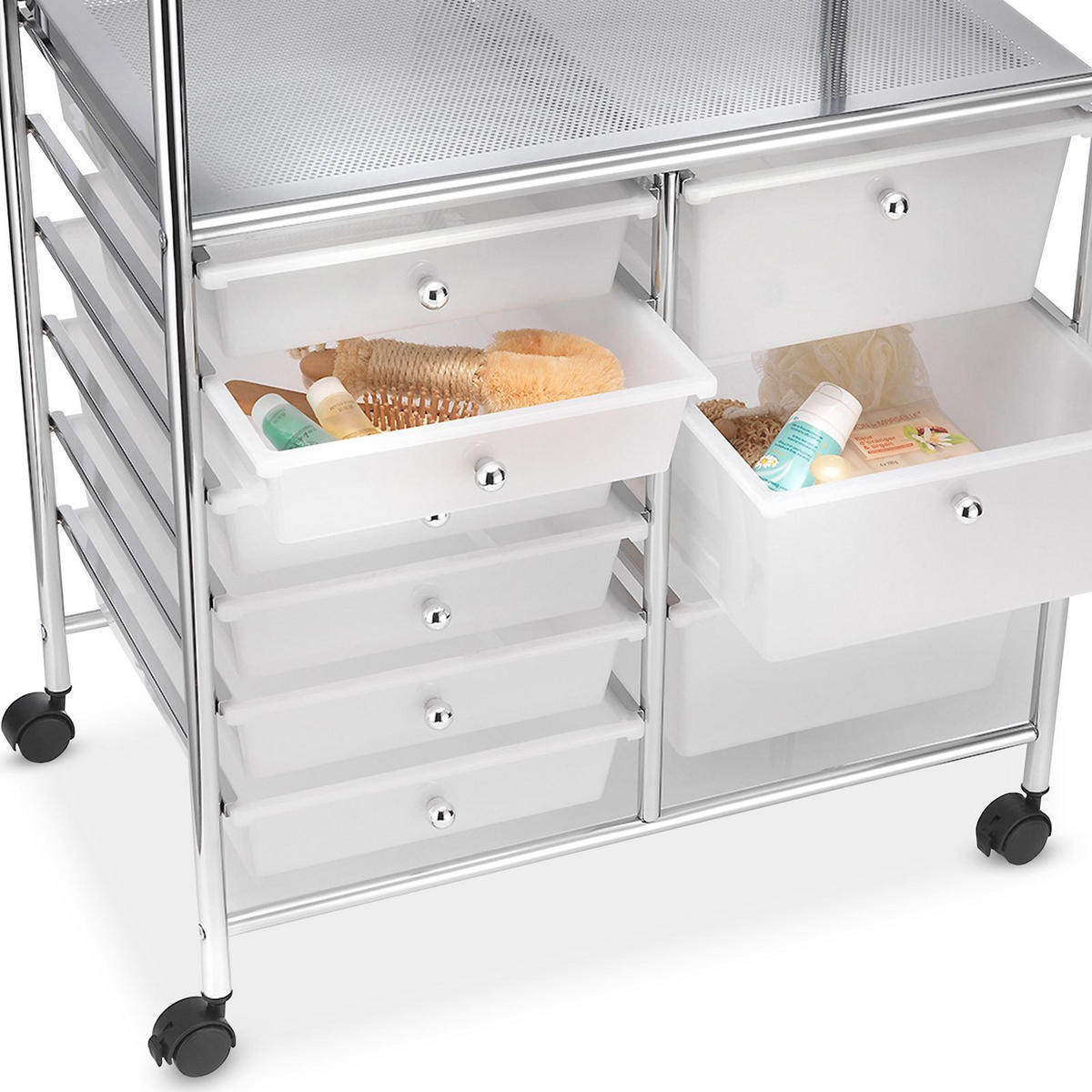 BADROLLWAGEN MARITA - Chromfarben, Kunststoff/Metall (63/97/39cm) - IDIMEX