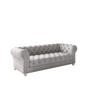 SOFA CHESTERFIELD Elegant Klassisch Schick Stoff Whisper Velours Silber - Silberfarben, Holz/Textil (202/77/90cm) - Kaiser Möbel