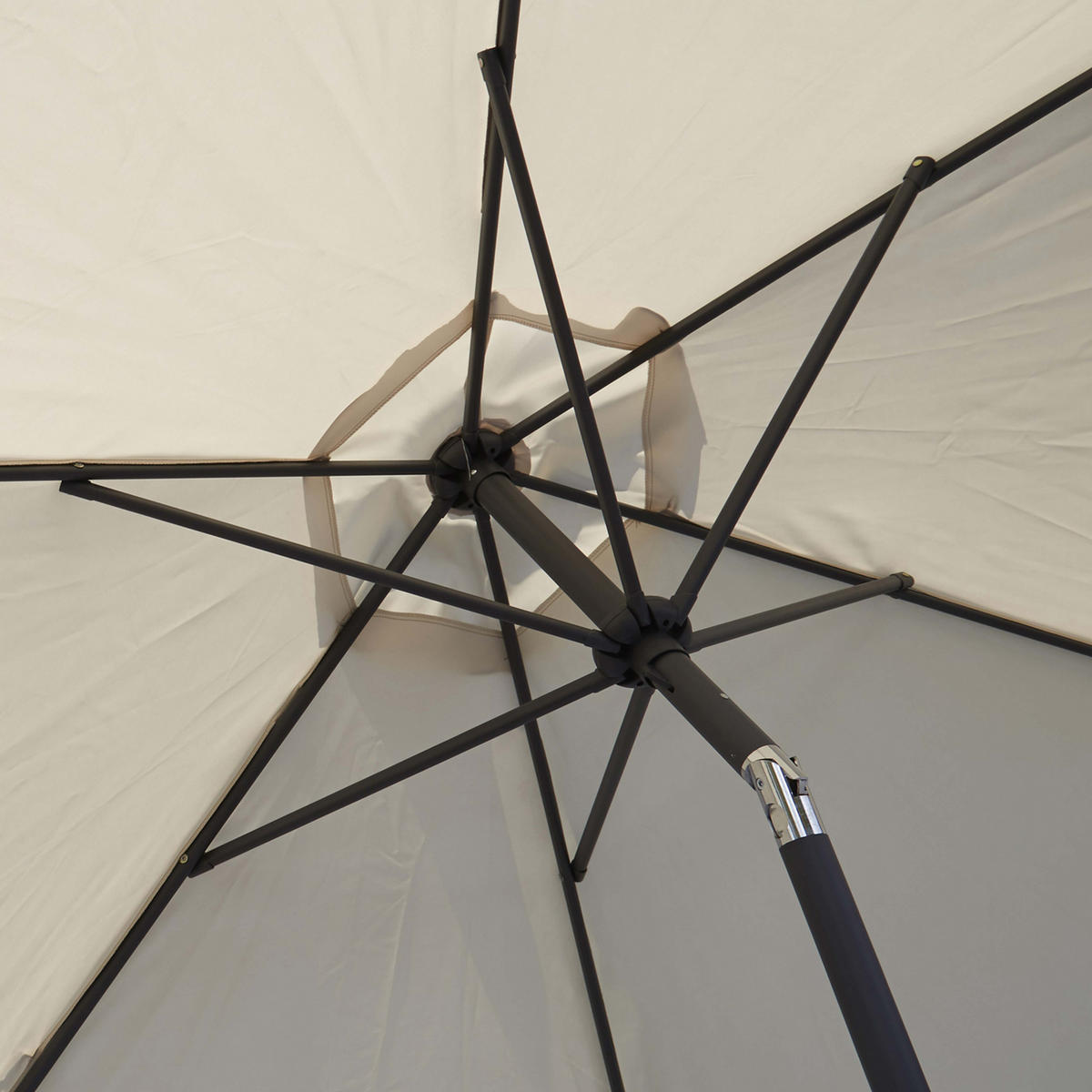 SONNENSCHIRM 3x3m mit 4 Gewichtsplatten, Weiß - Weiß, Metall (300/300cm) - Oviala