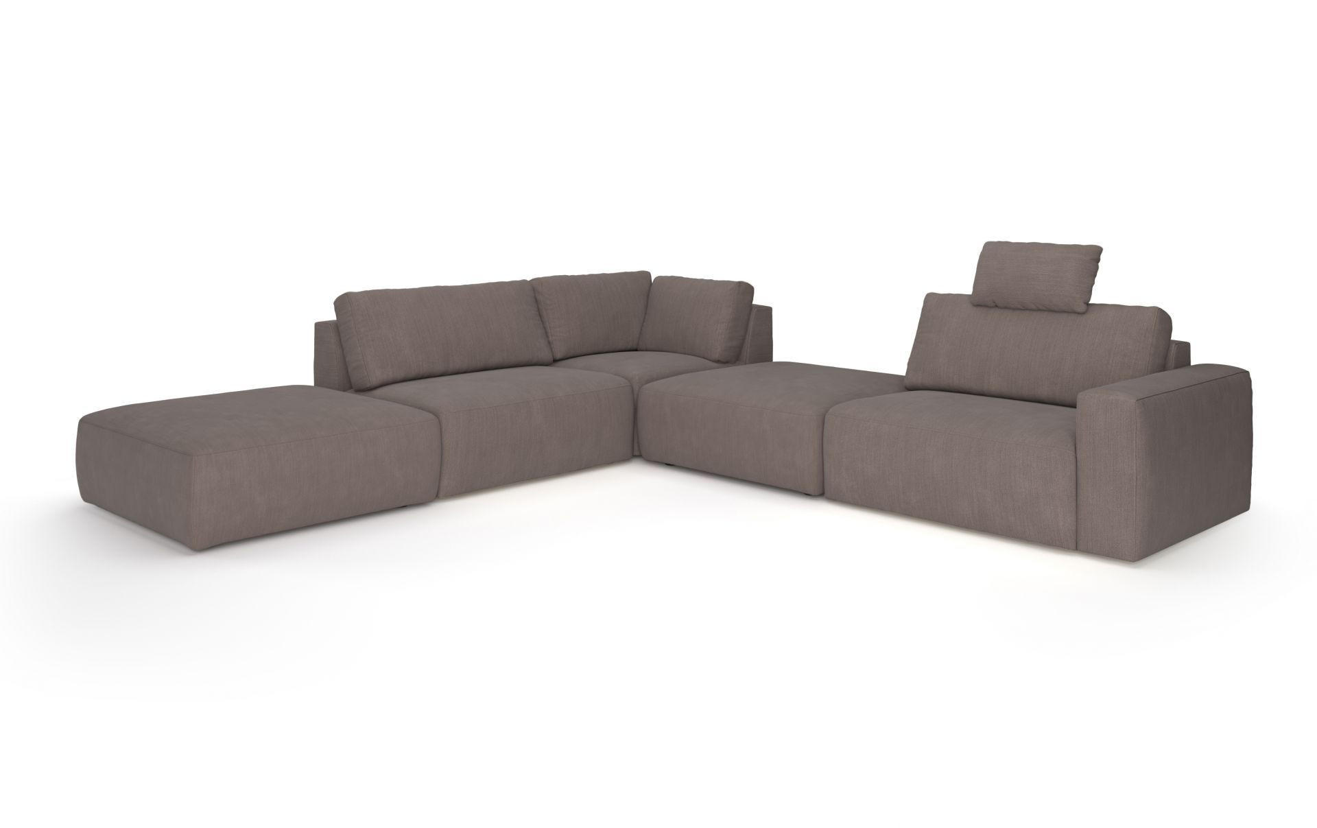 ECKSOFA hochwertige und außergewöhnliche Handwerkskunst - Taupe/Beige, Holz/Kunststoff (345/373cm) - Cotta